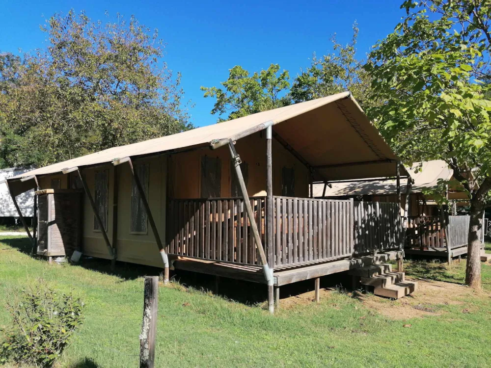 Location - Tente Safari 6 Places Climatisé - Camping Coeur d'Ardèche