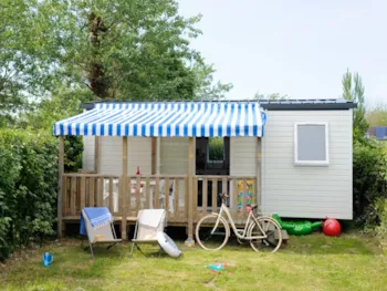 Mietunterkunft - Mobil Home Luxeriös Côtes Bretonnes, 2 Zimmer| 27 M² | 🐕✔️ | 🚗 Inklusive - Sites et Paysages La Torche