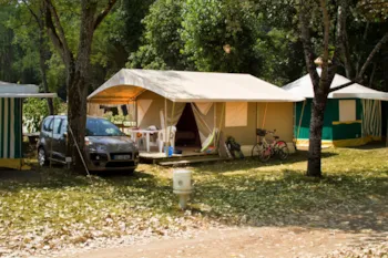 Mietunterkunft - Canada Zelt 4/5 - Camping Le Rocher de la Cave