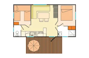 Mietunterkunft - Mobilheim Classic 2 Zimmer - H6p2 - Camping Tohapi - Le Bois de Pleuven