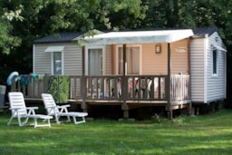Accommodation - Mobil Home Le Chêne (2 Bedrooms + Large  Terrace - Camping Brantôme Peyrelevade
