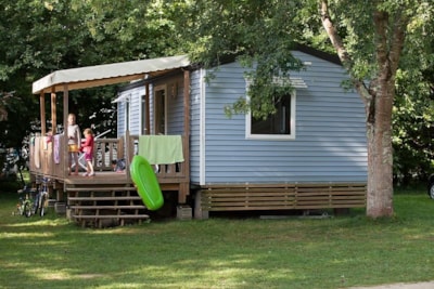 Mobile-home Le Chêne Confort 29m²(2bed-4pers)+semi-covered terrace 15m²+ TV + LV riverside dim