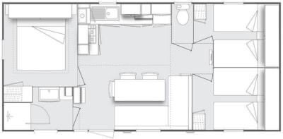 Mobil-home Le Platane Confort 29m² (3bed-6p) + semi-covered terrace 15m² + TV (Sam)