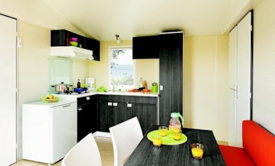 Mobile-home Le Chêne Confort 29m²(2bed-4pers)+semi-covered terrace 15m²+ TV + LV riverside dim
