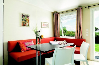 Mobile-home Le Chêne Confort 29m²(2bed-4pers)+semi-covered terrace 15m²+ TV + LV riverside dim