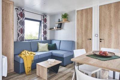 Mobil home Family Premium 60m² (4bed-8pers) + 2SDB + semi-covered terrace 44m² + TV + LV + CLIM