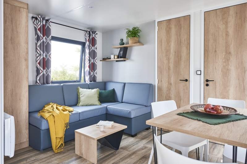 Mobil home Family Premium 60m² (4ch-8pers) + 2SDB + terrasse semi couverte 44m² + TV + LV + CLIM