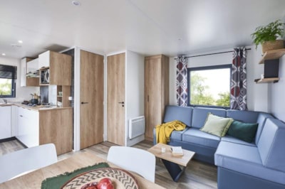 Mobil home Family Premium 60m² (4bed-8pers) + 2SDB + semi-covered terrace 44m² + TV + LV + CLIM