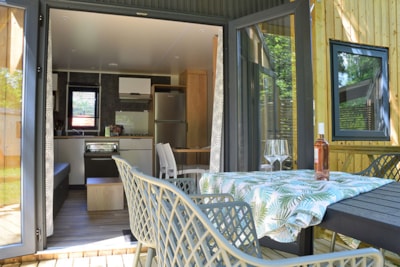 Mobil-home Olivier Premium 32m² (2bed-4pers) + 2SDB+ semi-covered terrace 15m² + LV + CLIM (Dim)