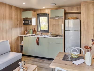 NEW // Mobile-home Ecrin Vert Premium 32m² (2bed-4pers)+2SDB +semi-covered terrace 17m² + LV + CLI