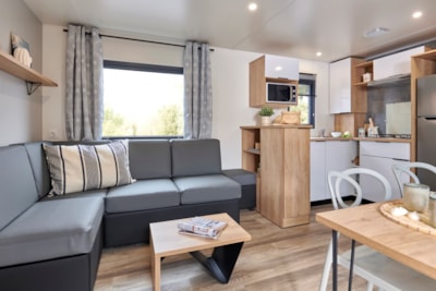 NEW // Mobil-home Ecrin Vert Premium 36,8m²(3bed-6pers)+2SDB+ semi-covered terrace 20m² + LV + C