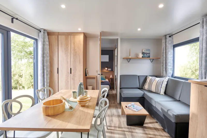 Nouveauté 2026 Mobil Home Luxe L'écrin 36.80 M2 Vert 3 Chambres, 2 Sdb, Climatisé