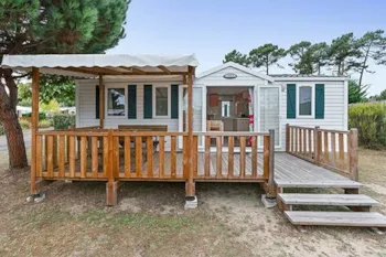 Mietunterkunft - Mobilheim Classic - 31 M²- 3 Zimmer - Hochterrasse - Homair - Camping Le Parc des Allais 