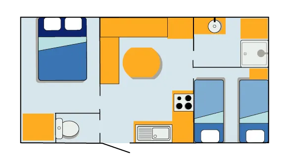 Mobil-Home Confort 27M²  - 2 Chambres + Terrasse Couverte + Tv