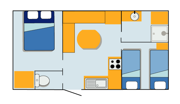 Mobil-Home Confort 30M² - 2 Chambres + Terrasse Couverte + Tv