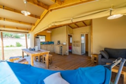Location - Cabane Cotton Confort 32M² -  2Chambres + Terrasse Couverte - Flower Camping La Davière Plage