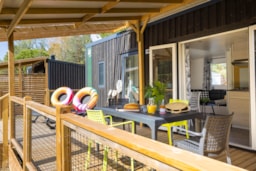 Accommodation - Homeflower Premium 29M²  (2Chambres) + Tv + Lv + Terrasse Couverte + Quartier Piéton - Flower Camping La Davière Plage