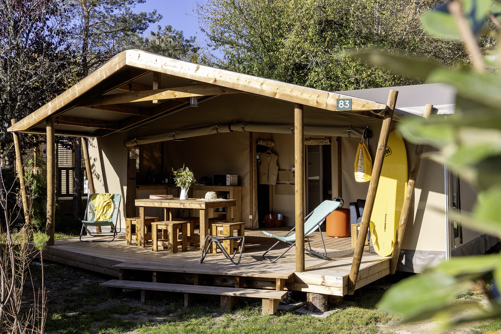 Location - Cabane Cotton Confort 32M² - 3 Chambres + Terrasse Couverte + Quartier Piéton - Camping La Davière Plage