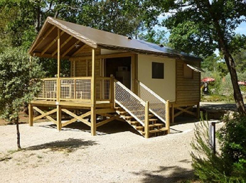 Location - Cabane Lodge Carrelet Confort 32M² - 2 Chambres - Camping Le Relais de la Bresque