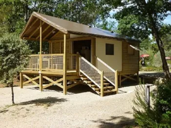 Huuraccommodatie(s) - Cabane Lodge Carrelet Confort 32M² - 2 Kamers - Camping Le Relais de la Bresque