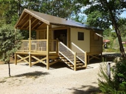 Location - Cabane Lodge Carrelet Confort 32M² - 2 Chambres - Camping Le Relais de la Bresque