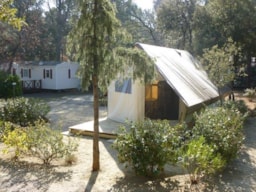 Location - Tente Junior 21 M² (Sans Sanitaires) - 2 Chambres - Camping Le Relais de la Bresque