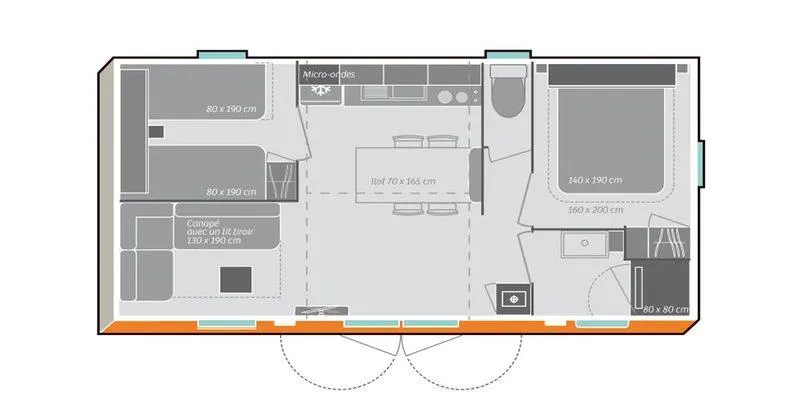 Mobile Home Confort 32M² - 2 Chambres