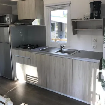 Huuraccommodatie(s) - Stacaravan Confort 28M² - Airconditioning + Tv + Overdekt Terras - Camping Le Relais de la Bresque