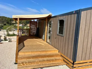 Mietunterkunft - Premium-Mobilheim Für 4 Personen Hanglage (15 M² Terrasse) - Camping Les Tamaris
