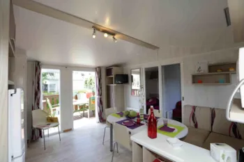 Mietunterkunft - Mobilheim Tamaris 35M² + Holzterrasse - CAMPING LES DRUIDES