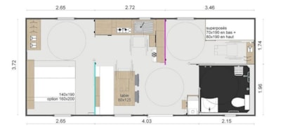Access mobile home - 2 bedrooms - Lodge for disabled people - 33m² + terrace — 10