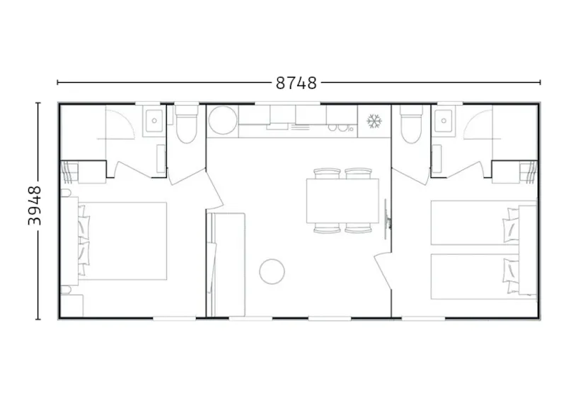 Espace 2 Chambres 2 Salles De Bains Terrasse Couverte
