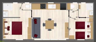 Horizon Deluxe with Ocean View, 2 Bedrooms + 2 Bathrooms - 40 m² - Terrace/Pergola - No. 504