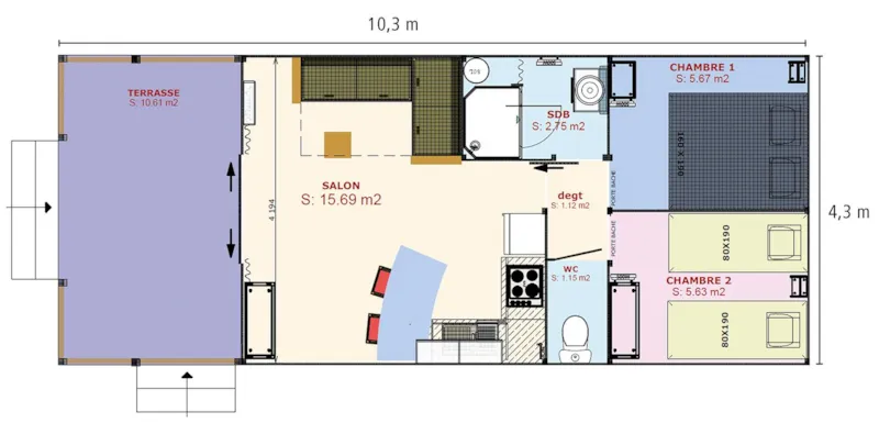 Tente Lodge Sweet Premium 2 Chambres