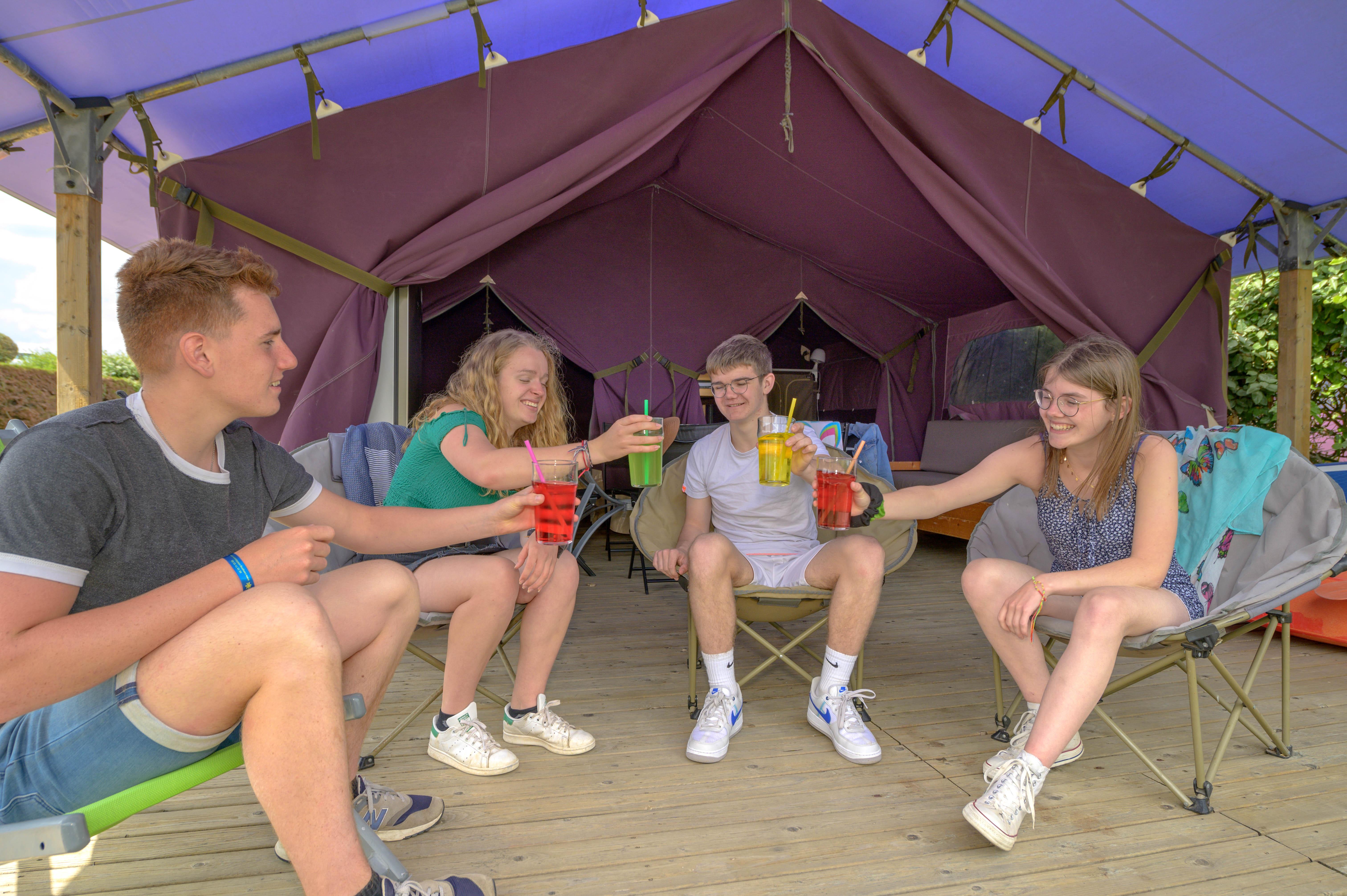 Location - Tente Toilée Premium 2 Chambres - Flower Camping Les Utah Beach
