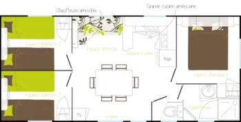 Mietunterkunft - Louisiana Tamaris Residence 3 Schlafzimmer 6 Personen In Der Rate Enthalten Fähigkeit - Camping du lac d'Aydat