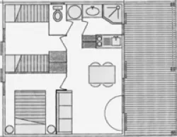 Mietunterkunft - Chalet Pierre & Wood + Überdachte Terrasse 5 Personen In Der Rate Enthalten Fähigkeit - Camping du lac d'Aydat
