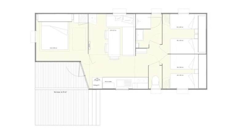 Le Family Plus 3 Ch 32M² - 6 Pers + Bébé (4 Adultes Max - - Climatisation En Option)