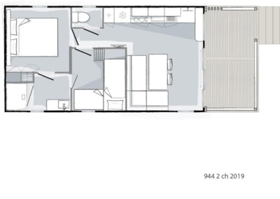 LIVING 2 ch 2 bedrooms 25m² (4 adults max - air conditioning option) — 3