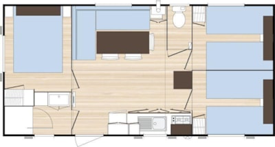 Family 3 rooms 29m² (4 adults max -air conditioning option) — 7