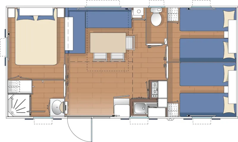 Mobil-Home -Espace À La Nuitée - 3 Chambres