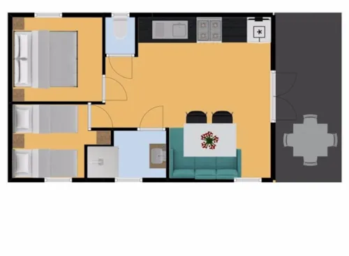 Mietunterkunft - Mobilheim - Type Pommier - 2 Zimmer - image n°7 - RCN la Bastide en Ardèche