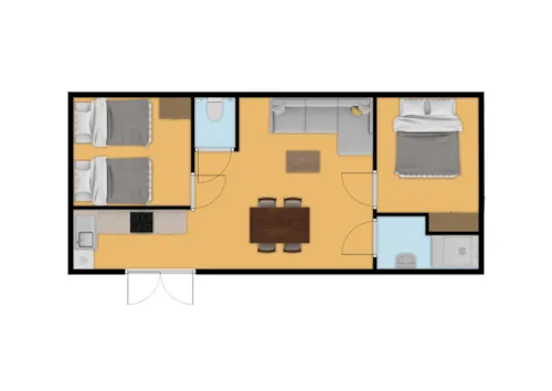 Location - Mobil Home - Type Magnolia - 2 Chambres - image n°7 - RCN la Bastide en Ardèche