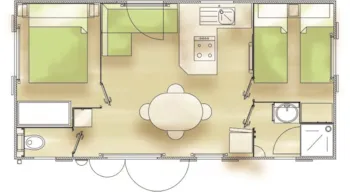 Mietunterkunft - Mobilheim Confort (2 Schlafzimmer) - Camping Les Peupliers