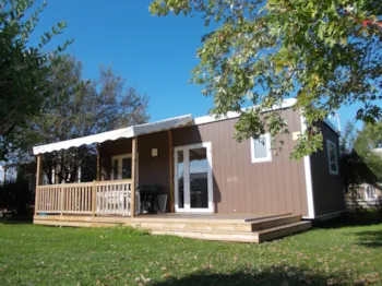 Mietunterkunft - Lodge (2 Schlafzimmer) - Überdachte Terrasse - Camping Les Peupliers