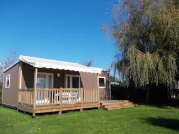 Mietunterkunft - Lodge (3 Schlafzimmer) - Überdachte Terrasse - Camping Les Peupliers