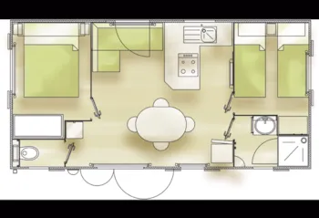 Mietunterkunft - Mobilheim Prestige (2 Schlafzimmer) - Camping Les Peupliers