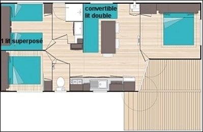 Mobil-Home 7 Places (3 Chambres) Gamme Classic