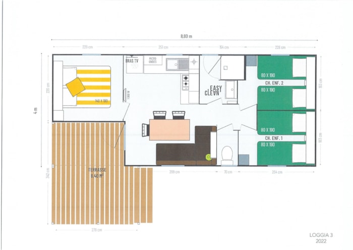 Mobil Home 6 Places 3 Chambres Gamme Premium Climatisé