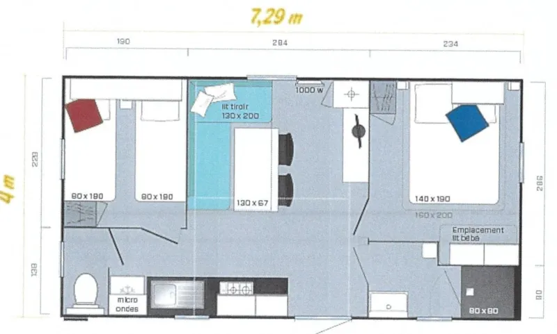 Mobil-Home 4 Places (2 Chambres) Gamme Classic